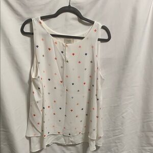 LOFT Multicolored Scoop Neck Sleeveless Tank Top